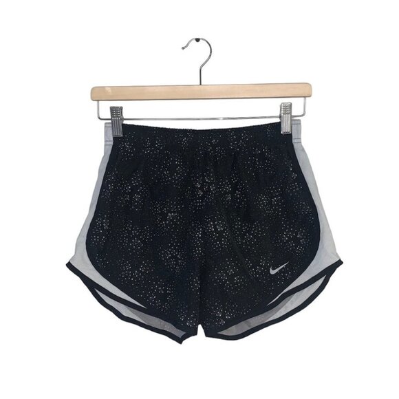 Nike Shorts Women's Size Small Black White Grey Spotted Star Lined Tempo Running - Picture 1 of 8